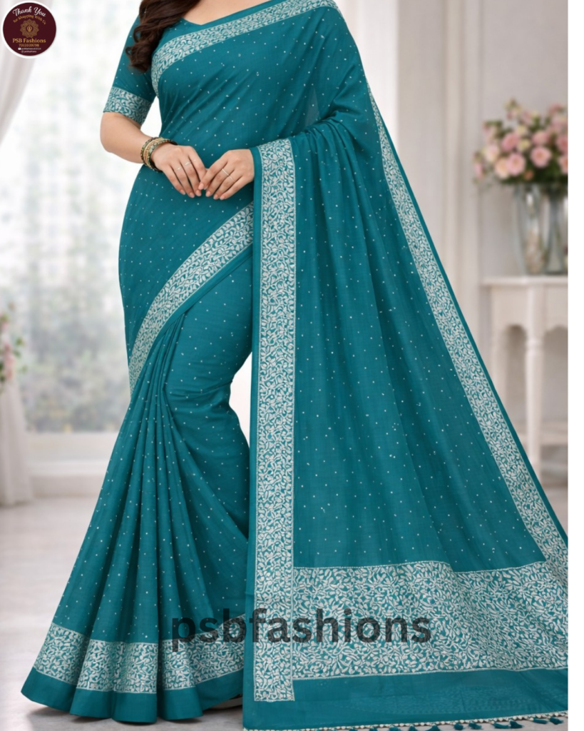 Emerald Green Printed Saree
