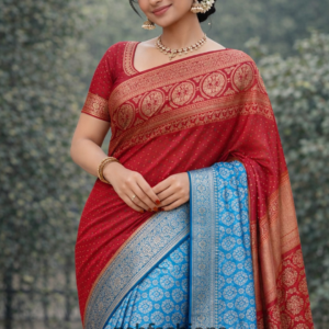 Dual-Tone Banarasi Silk Saree