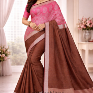 Saree Name: Rose Brown Silk Saree