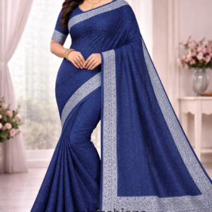 Teal Blue Printed Saree