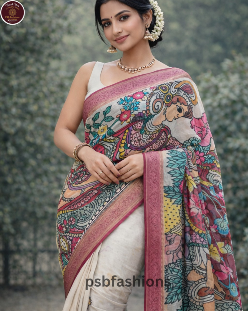 Kalamkari Print Saree
