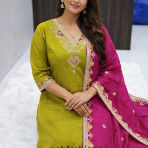 HANDWORK KURTI WITH PANT AND DUPPTA SET 😍