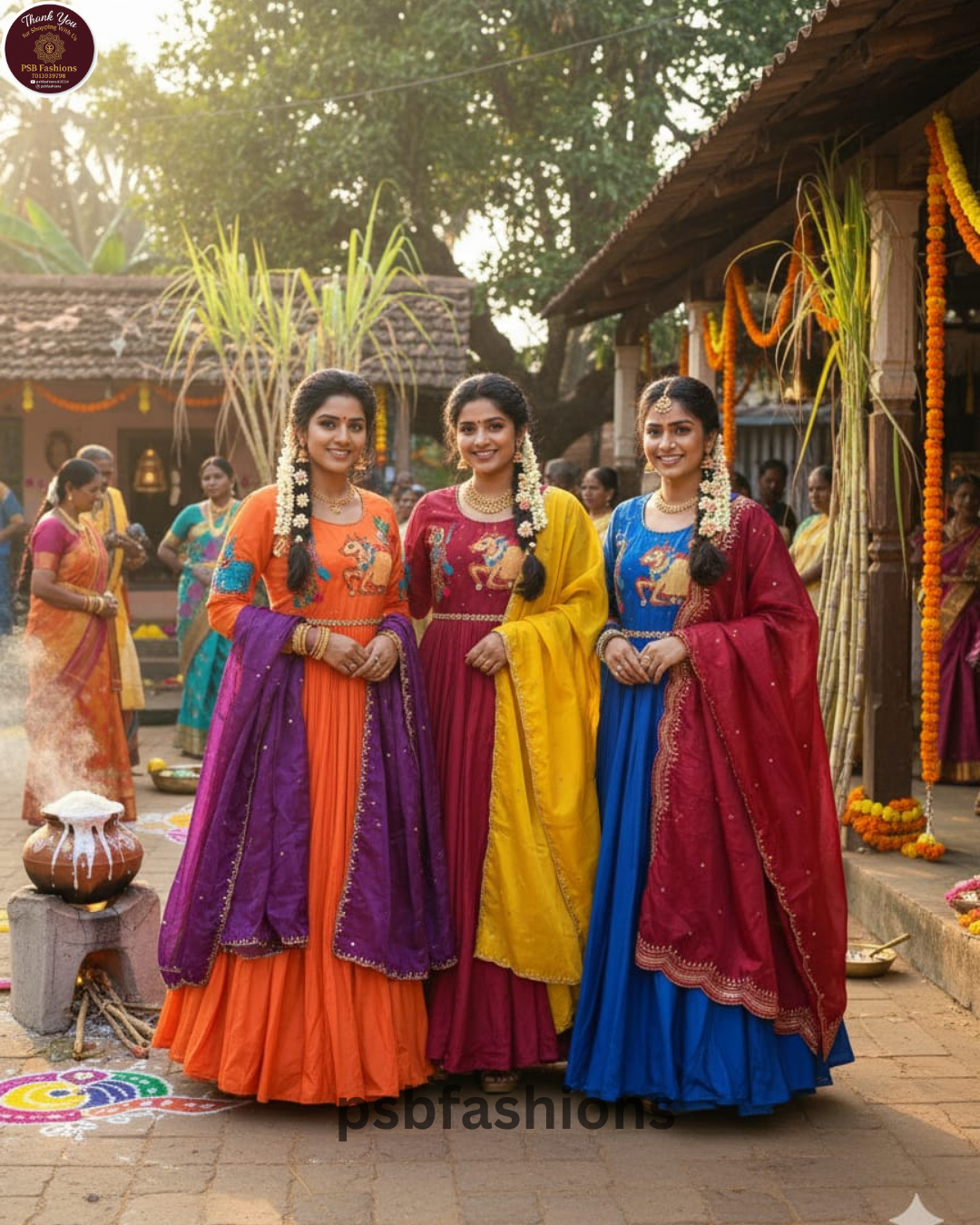 Pongal Special Sree Krishana Jii Anarkali with Dupatta๐