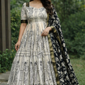 kalamkari Anarkali, Anarkali + dupata ❤️