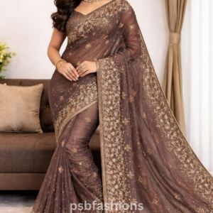 Crush space silk saree with beautiful embroidery work