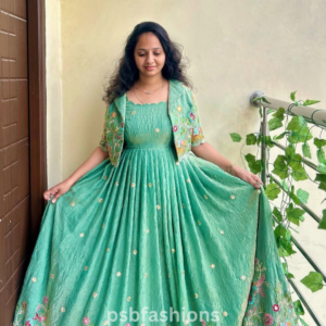 Stay Effortlessly Beautiful In Our Embroidery Gown And Jacket