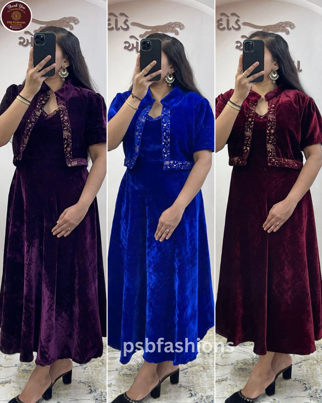 elvet-Embroidery Work Kurti Collection